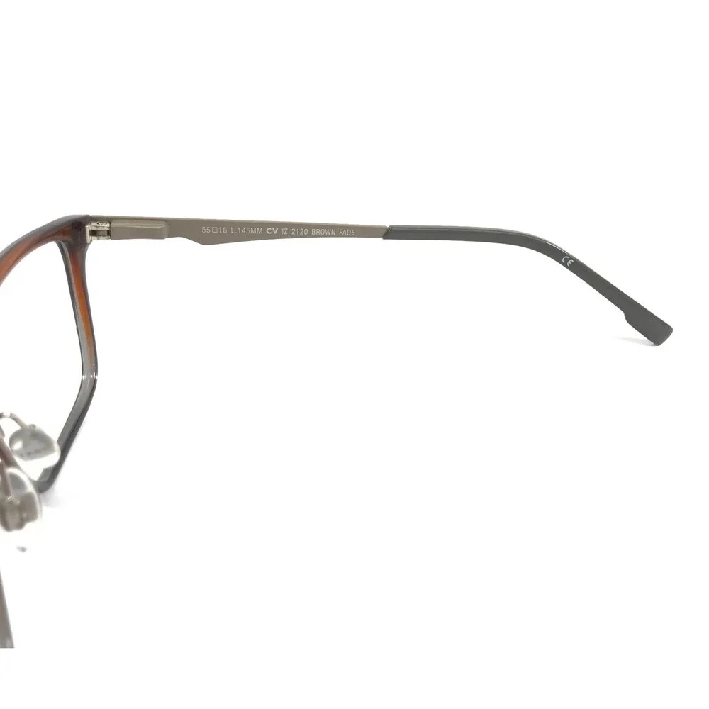 IZOD Eyeglasses Frames IZ2120 BROWN FADE Gray Rectangle Full Rim 55-16-145